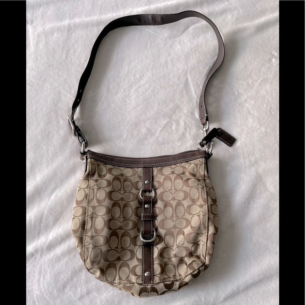 Coach bucket bag with adjustable strap